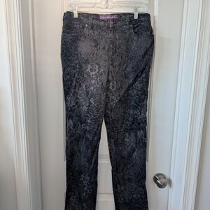 Gloria Vanderbilt Black Grey Paisley Jeans